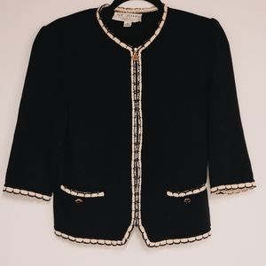 St. John Collection Cream and Black Sweater